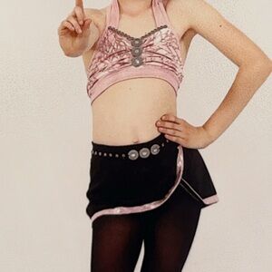 Pink and Black Two-Piece Dance Costume